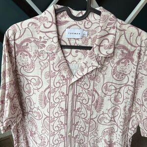 Topman Mauve and Beige Floral Shirt